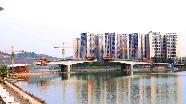 虹云桥建设已完成三分之二 预计6月实现主桥合龙